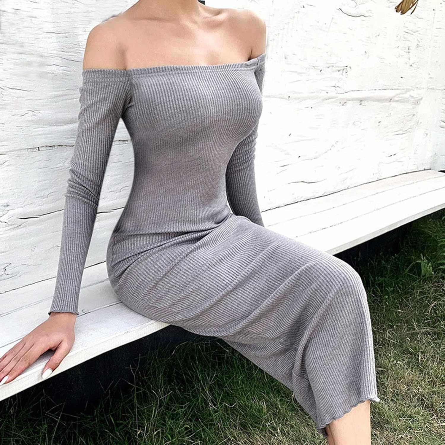 Obcisła bawełniana sukienka midi rozmiar M/L - obrazek 2