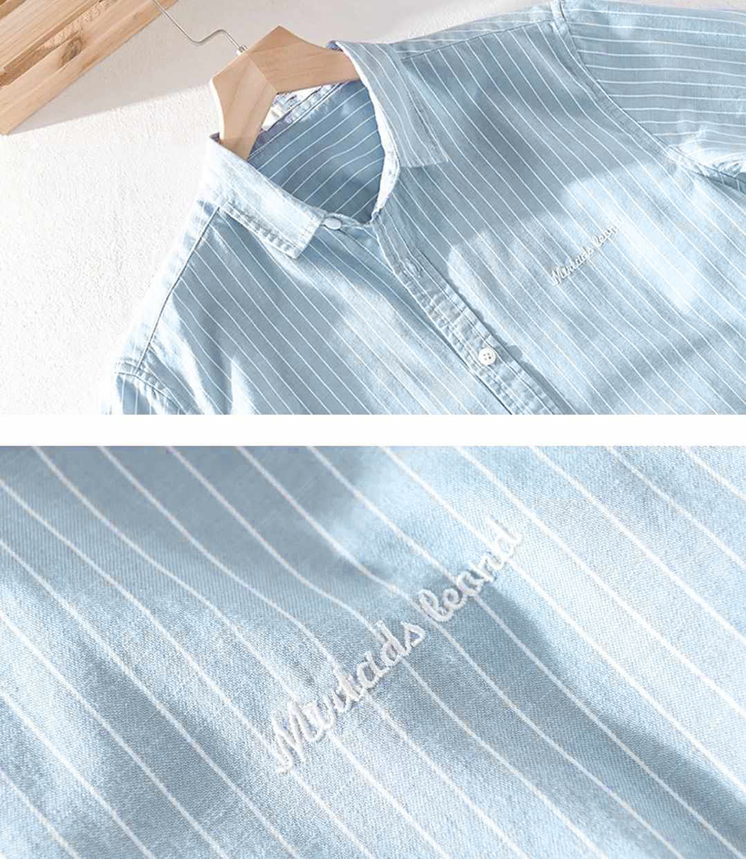 Koszula błękitna z krótkim rękawem rozmiar L - obrazek 3