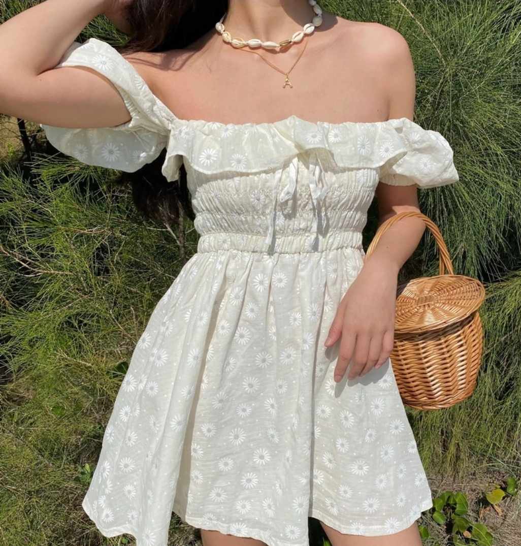 Sukienka letnia mini w kwiatki rozmiar S - obrazek 4