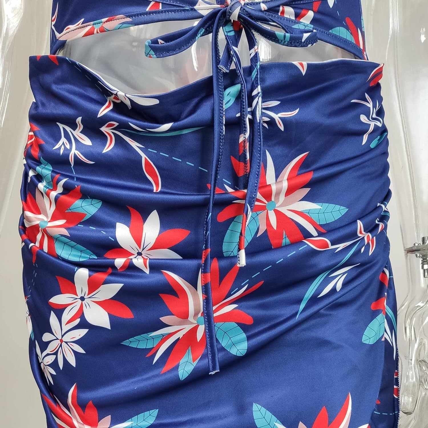 Sukienka z nadrukiem w kwiaty z falbanką rozmiar S - obrazek 5