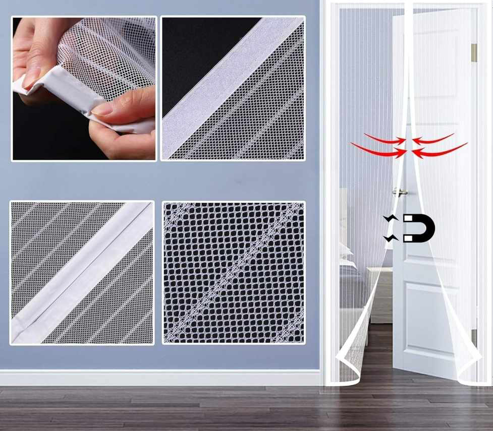 Moskitiera na drzwi z zapięciem na magnes 80x190 - obrazek 4