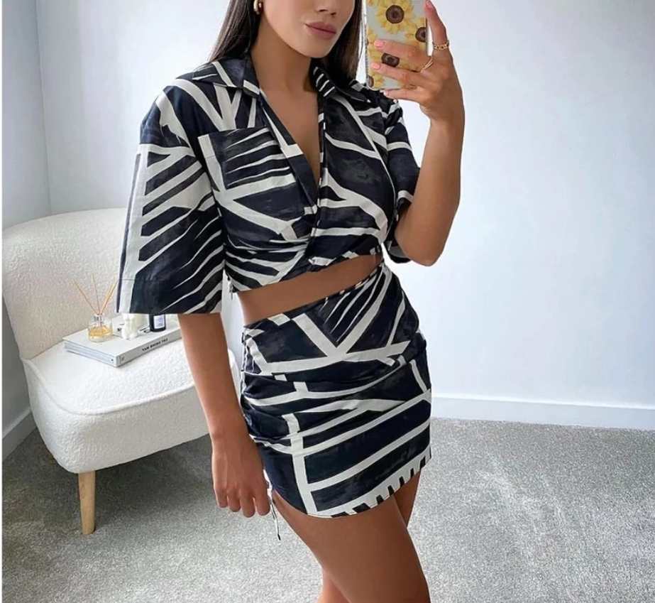 Dwuczęściowy letni komplet damski rozmiar M - obrazek 2