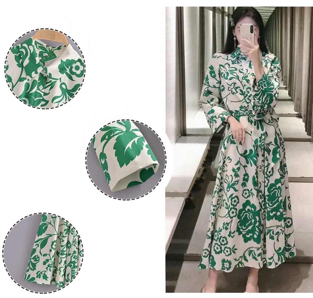 Sukienka koszulowa wzorzysta midi rozmiar M - obrazek 3