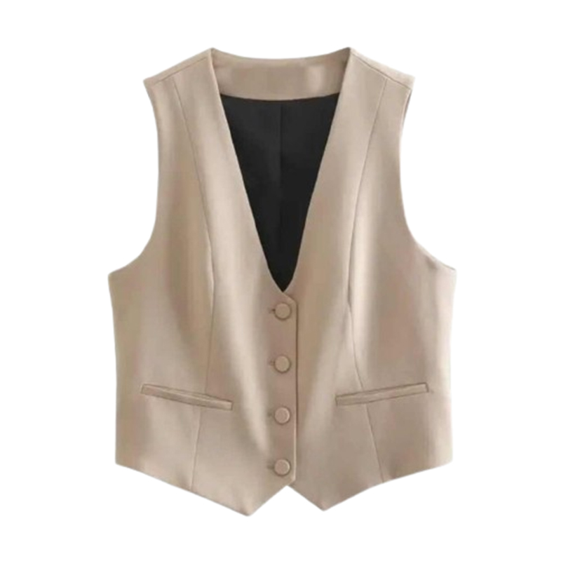 Damska kamizelka beżowa rozmiar L