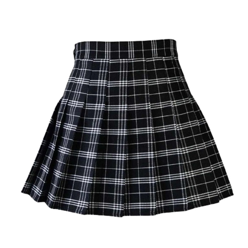 Plisowana spódnica mini w kratkę rozmiar S