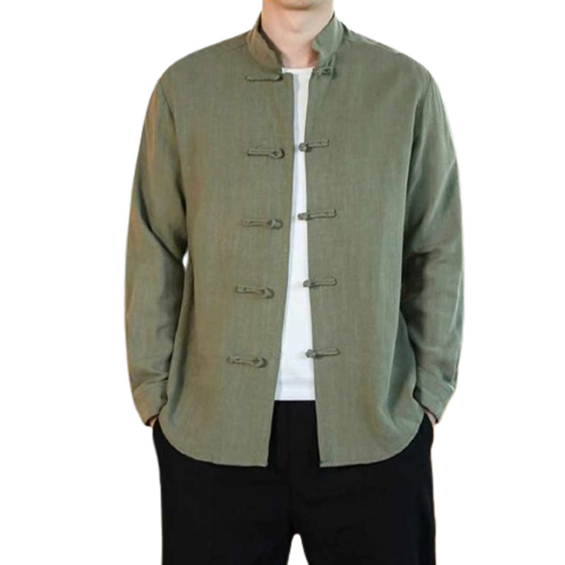 Męska koszula z długim rękawem chiński styl rozmiar XL