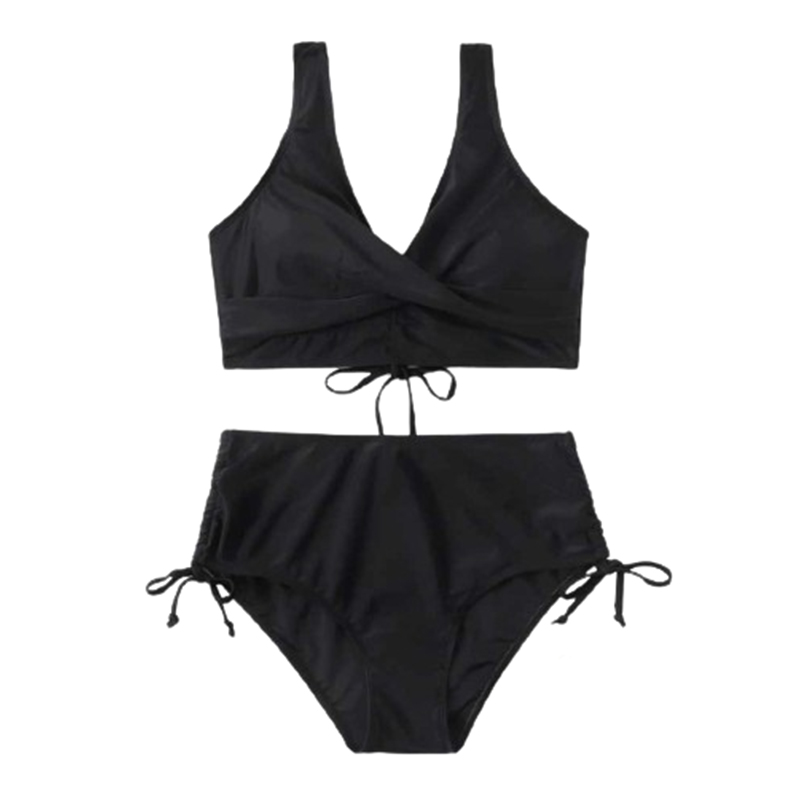 Strój kąpielowy dwuczęściowy czarny rozmiar L