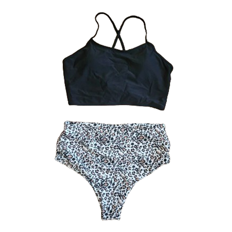 Dwuczęściowy strój kąpielowy w panterkę rozmiar XL