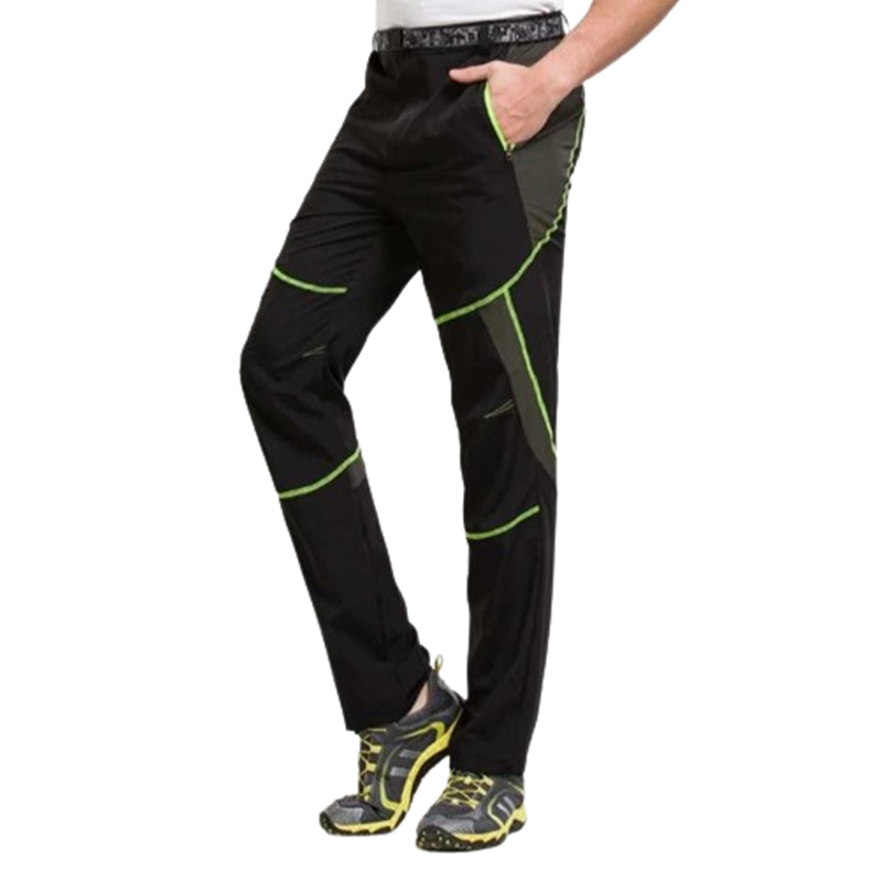 Męskie spodnie trekkingowe czarne z paskiem