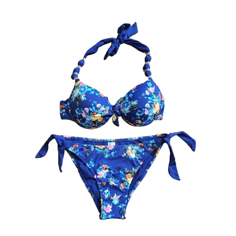 Damski dwuczęściowy strój kąpielowy w kwiaty S