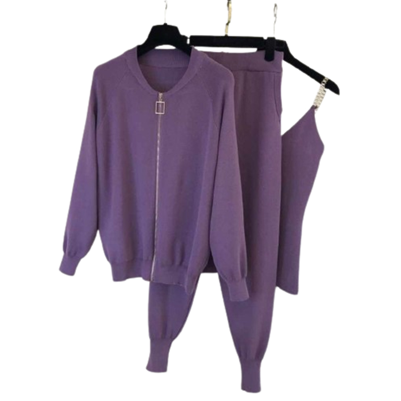 Damski 3-częściowy elegancki komplet dresowy rozmiar S/M