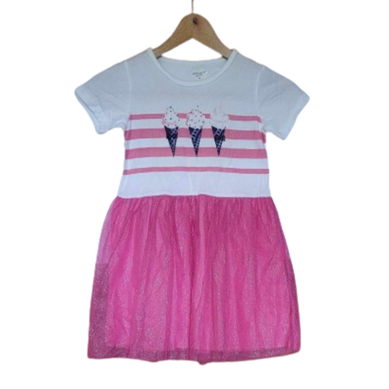 Dziewczęca tiulowa sukienka z krótkim rękawem