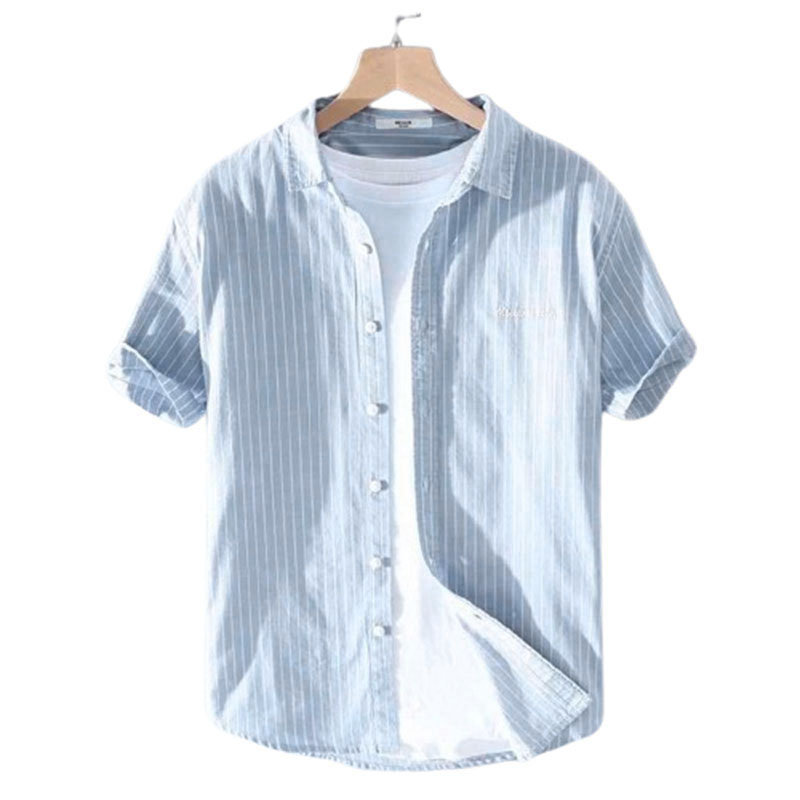 Koszula błękitna z krótkim rękawem rozmiar L