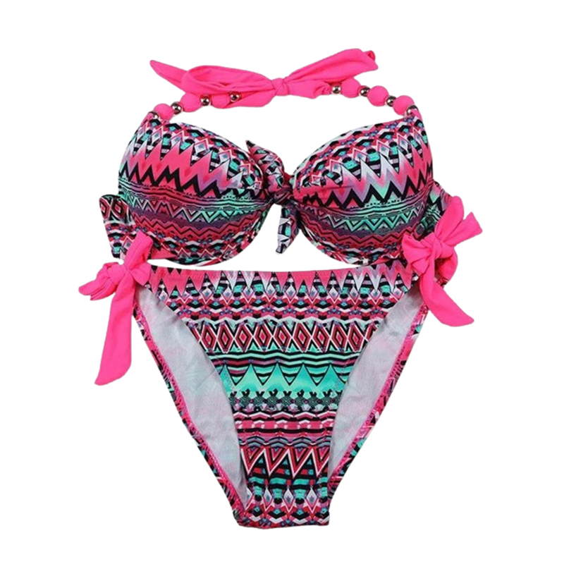 Damski dwuczęściowy wielokolorowy strój kąpielowy XL