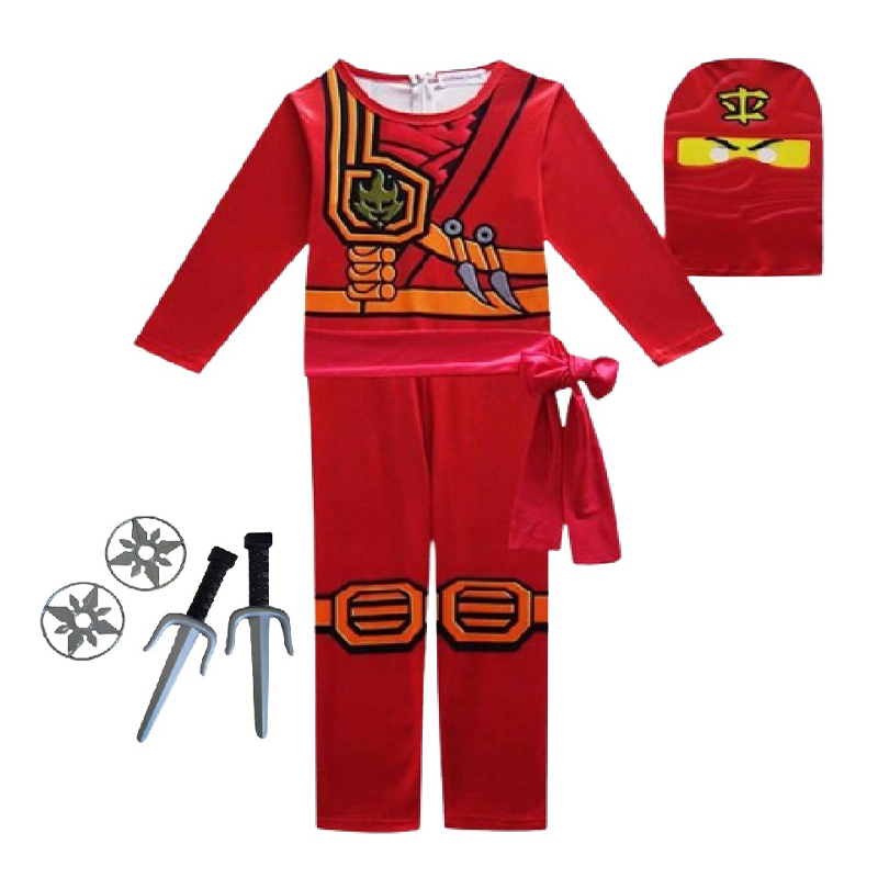 Kostium chłopięcy NINJA Karty Lego Czerwony