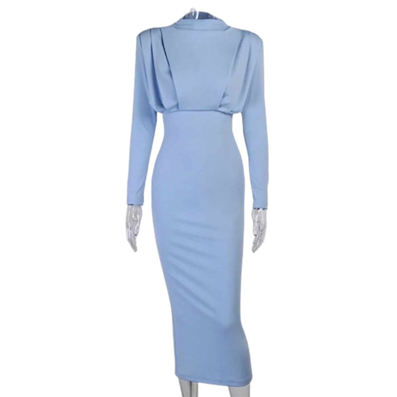 Elegancka sukienka midi długi rękaw rozmiar S