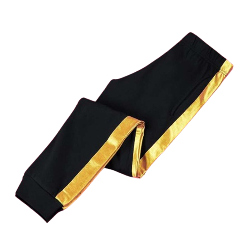 Dziewczęce czarne spodnie dresowe z lampasami