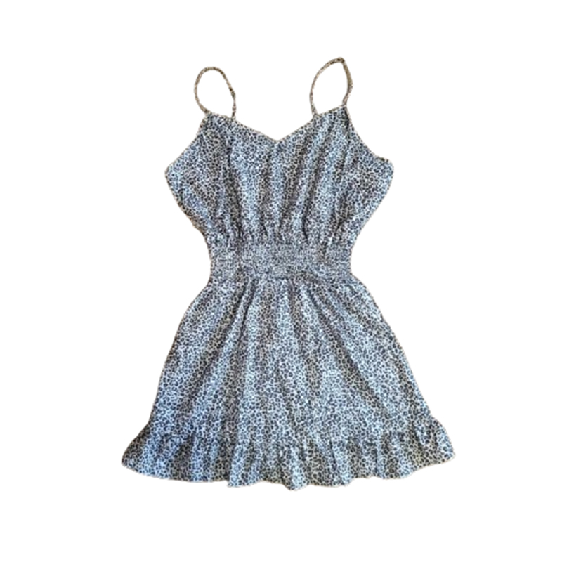 Sukienka mini w panterkę na ramiączkach rozmiar M/L - obrazek 2