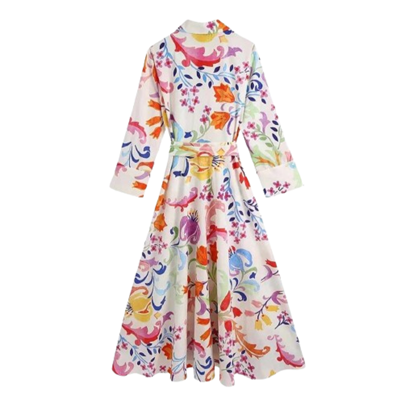 Sukienka koszulowa wzorzysta midi rozmiar M - obrazek 2