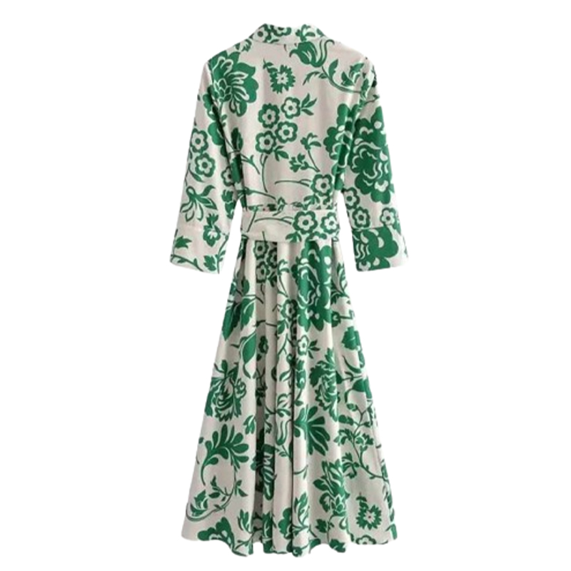 Sukienka koszulowa wzorzysta midi rozmiar M - obrazek 2