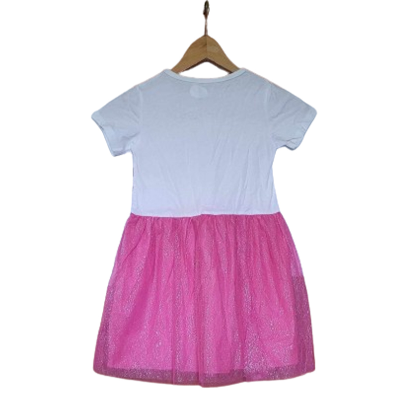 Dziewczęca tiulowa sukienka z krótkim rękawem - obrazek 2