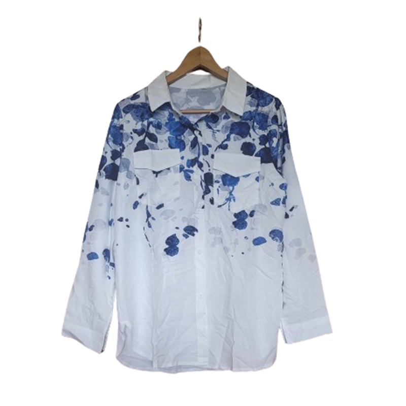 Damska biała koszula z nadrukiem rozmiar M - obrazek 2