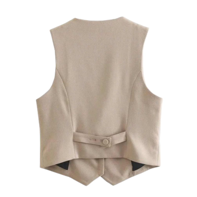 Damska kamizelka beżowa rozmiar L - obrazek 2