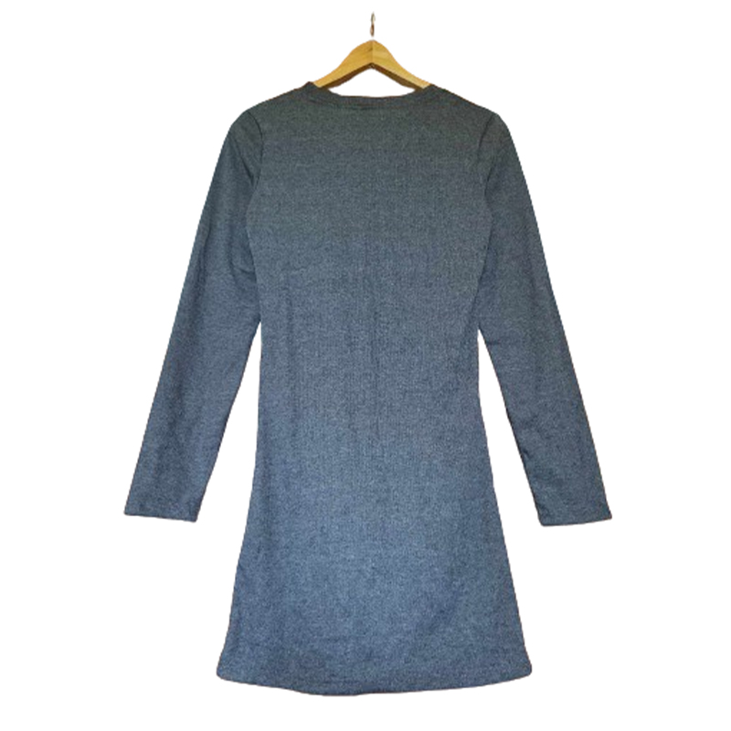 Sukienka prążkowana mini szara rozmiar S/M - obrazek 2