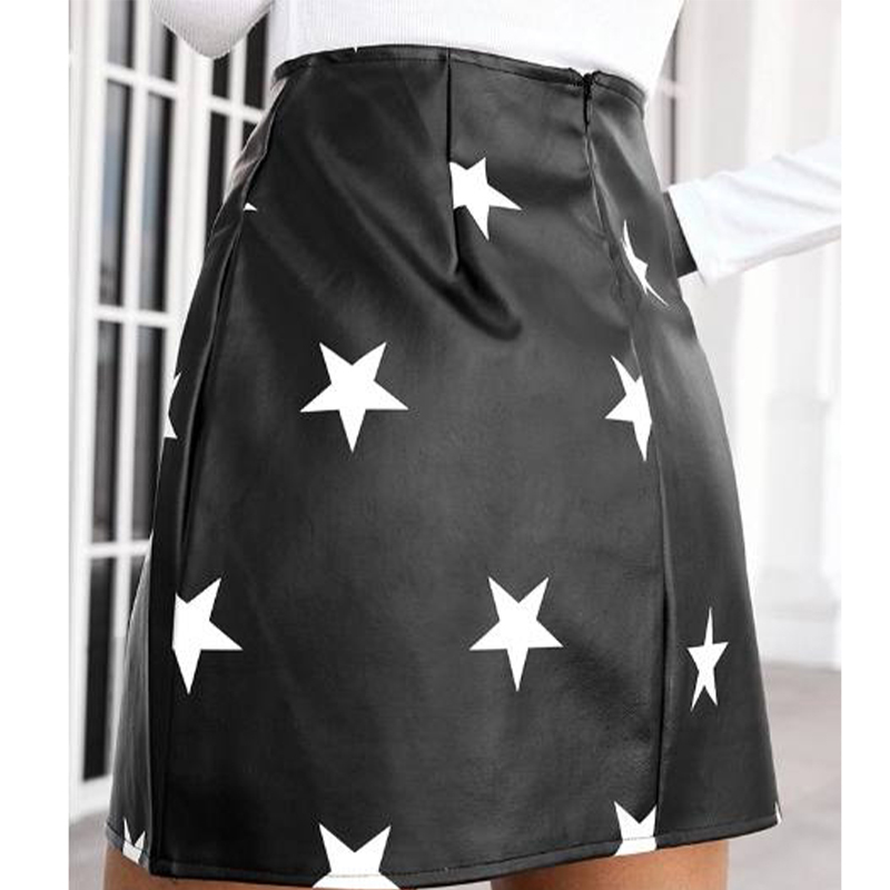 Spódnica mini czarna w gwiazdki rozmiar L - obrazek 4