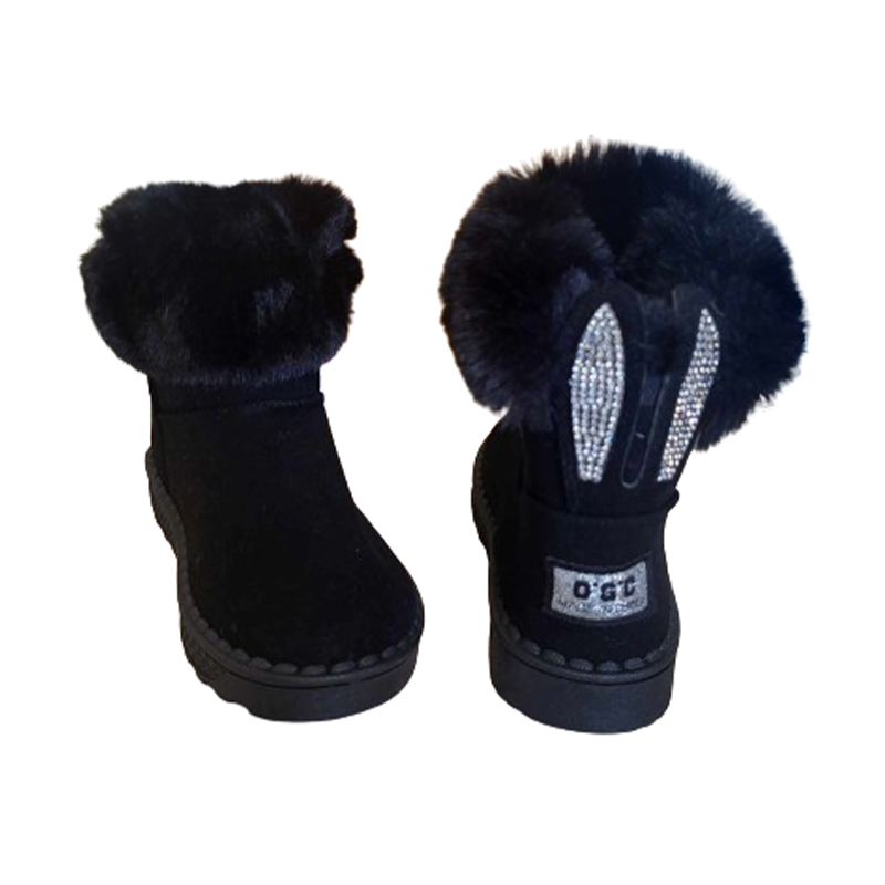 Dziewczęce śniegowce z futerkiem czarne