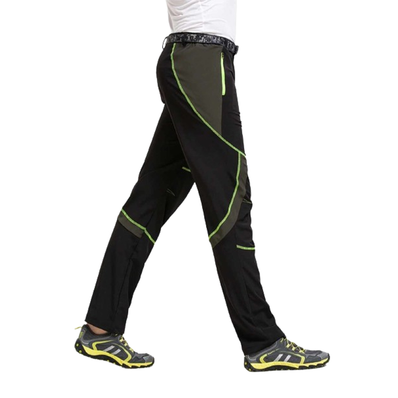 Męskie spodnie trekkingowe czarne z paskiem - obrazek 3