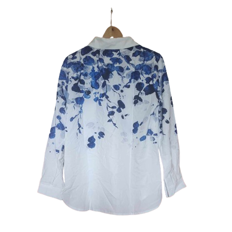 Damska biała koszula z nadrukiem rozmiar M - obrazek 3