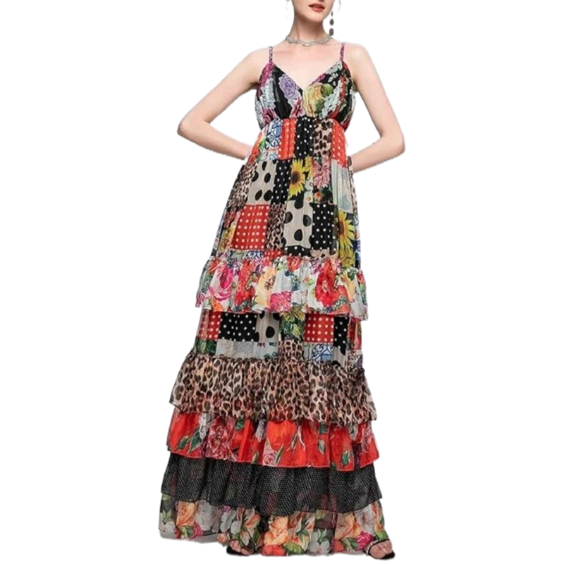 Rozkloszowana sukienka midi rozmiar S/M - obrazek 3