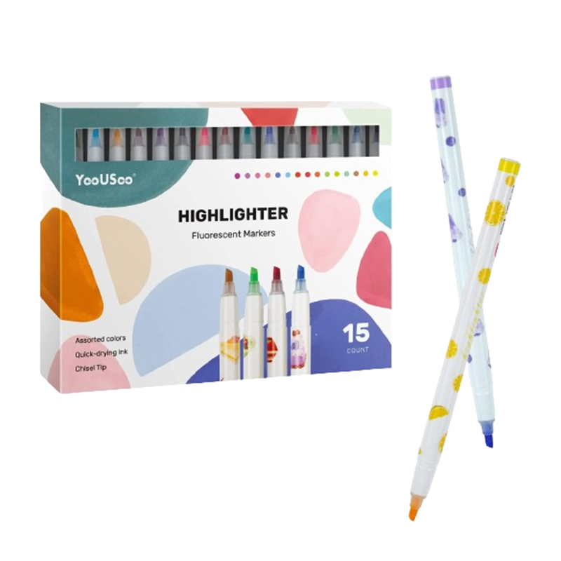 Markery fluorescencyjne wielokolorowe 15 sztuk