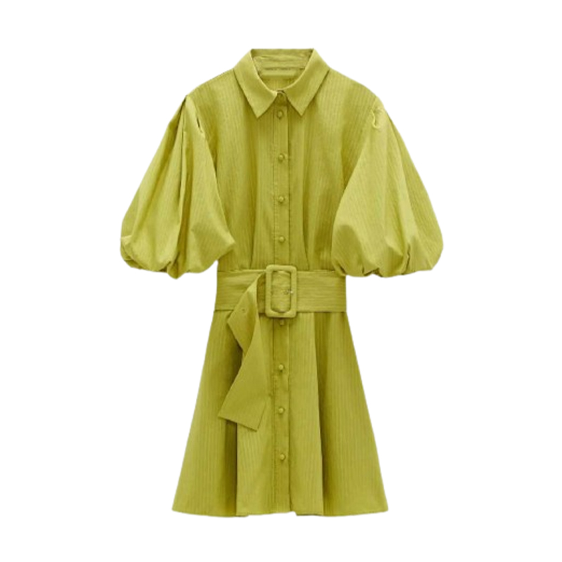 Sukienka koszulowa bufiaste rękawy rozmiar S