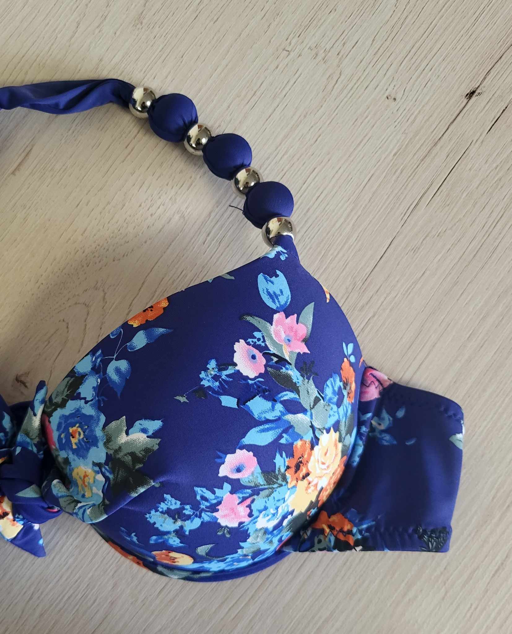 Damski dwuczęściowy strój kąpielowy w kwiaty S - obrazek 3