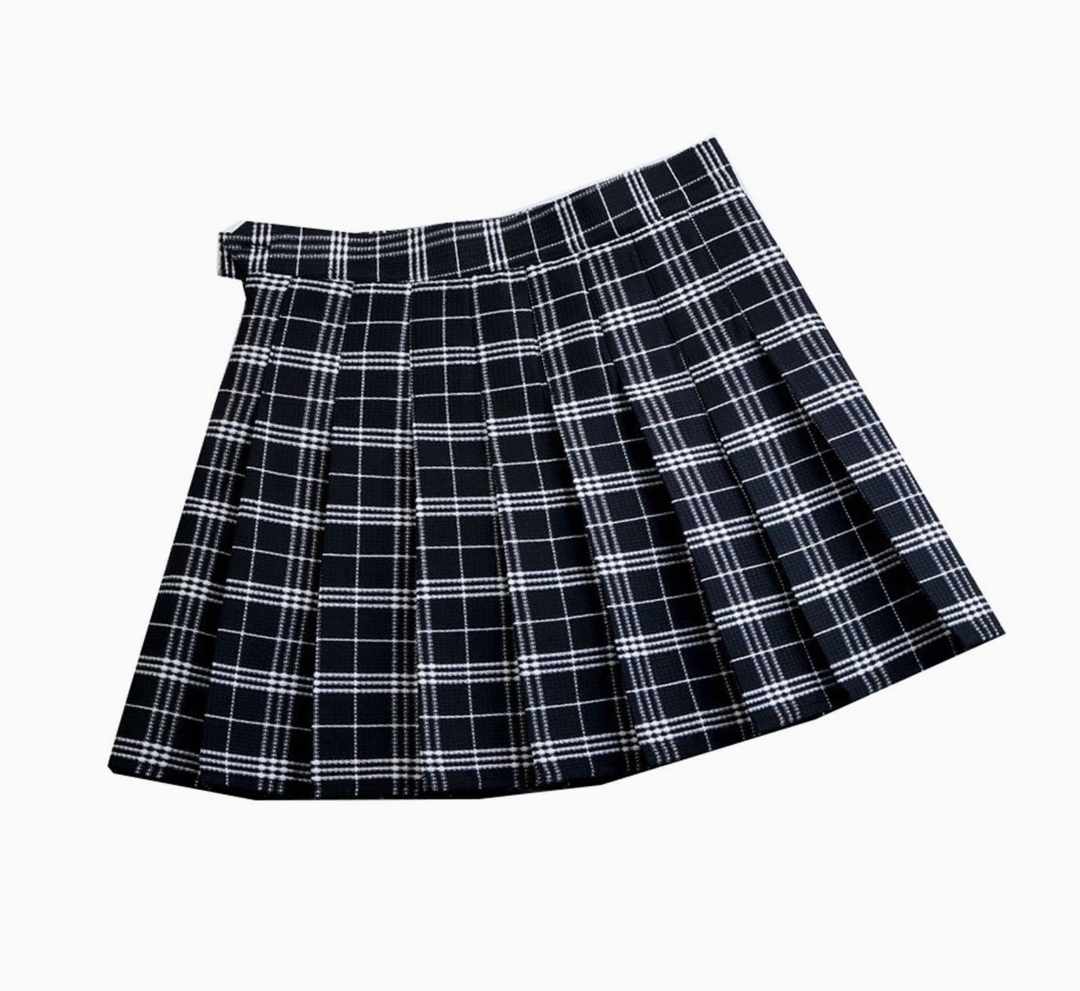 Plisowana spódnica mini w kratkę rozmiar S - obrazek 4