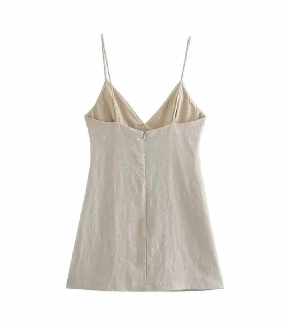 Sukienka mini na ramiączkach z cyrkoniami M - obrazek 2