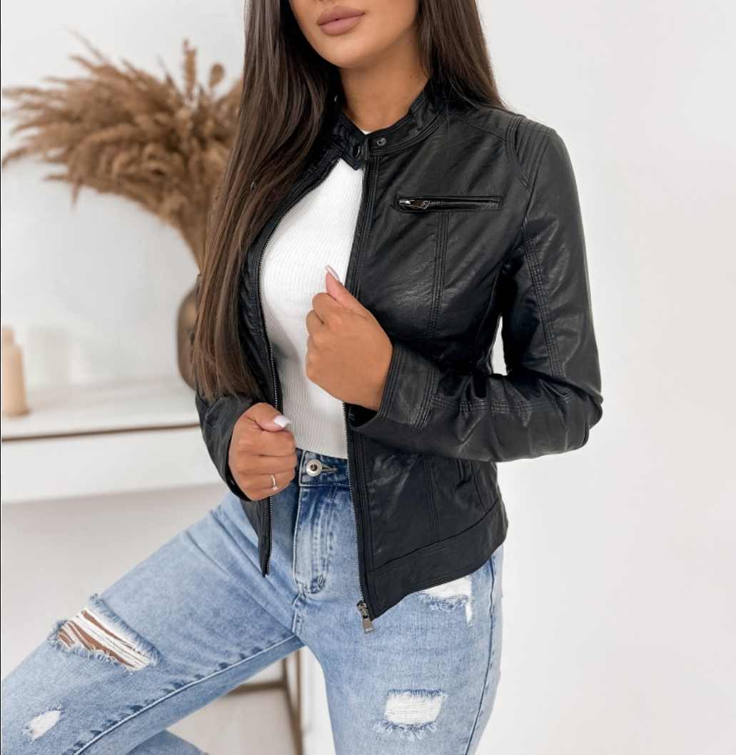 Damska ramoneska skórzana rozmiar M - obrazek 3