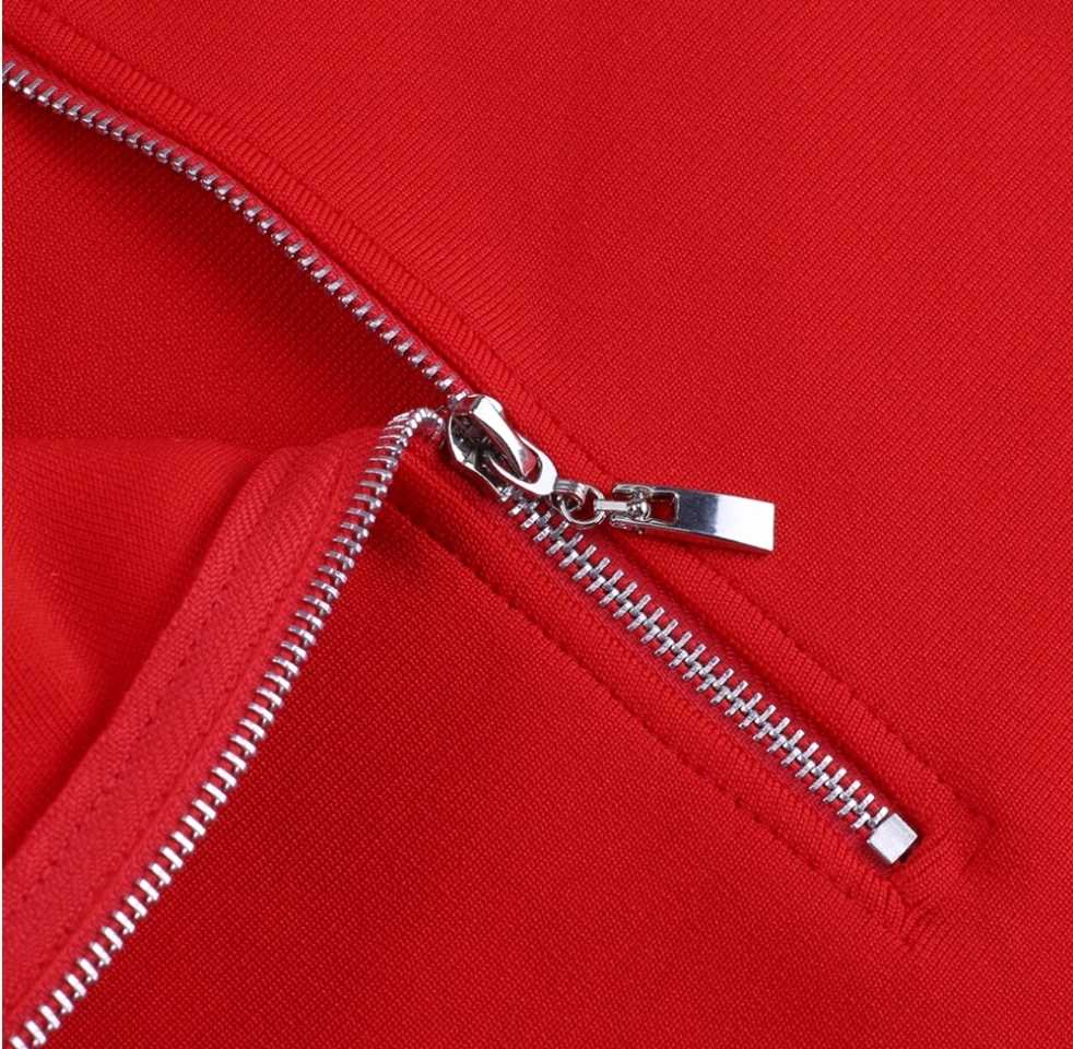 Elegancka czerwona sukienka na jedno ramię rozmiar M - obrazek 6