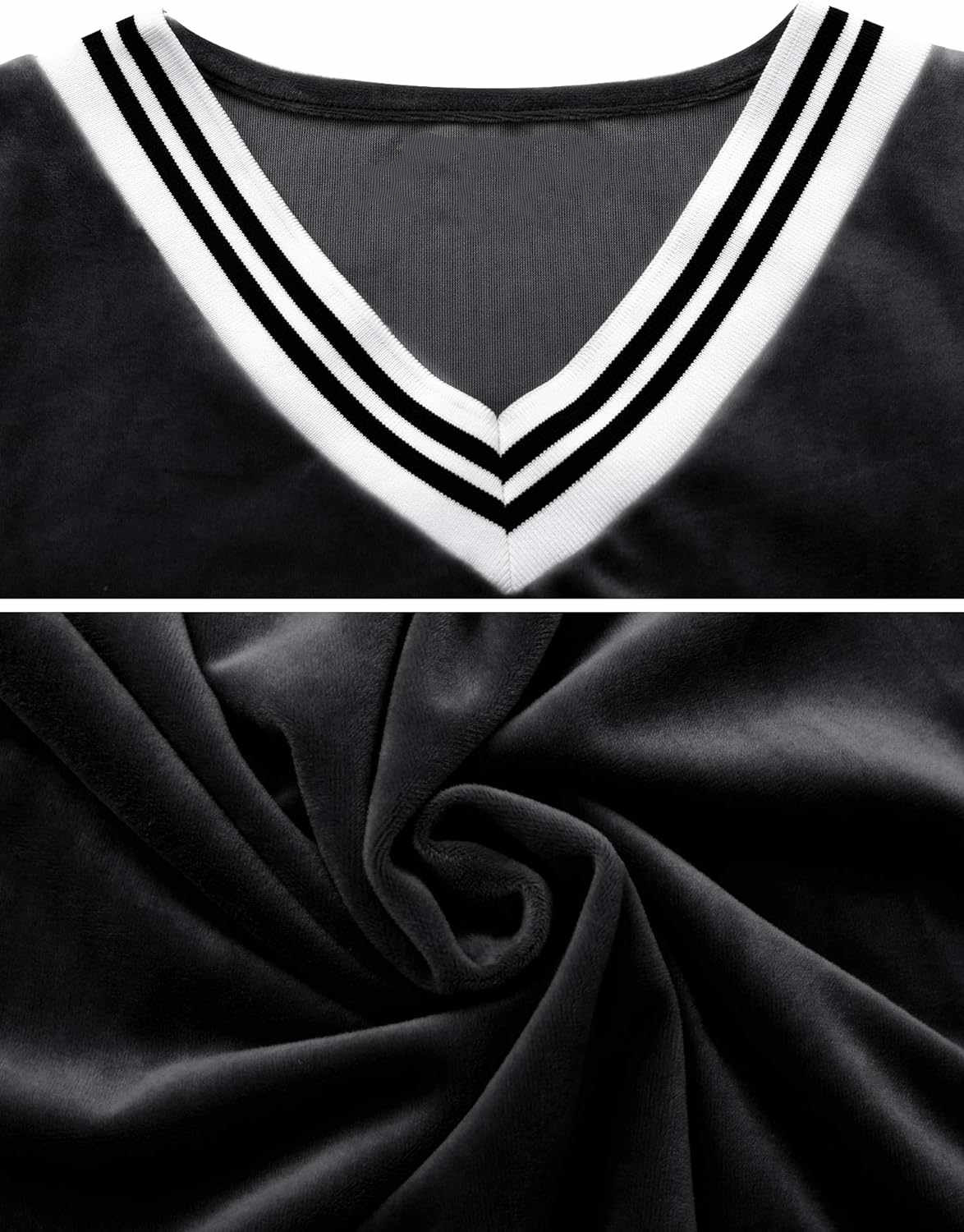 Damski welurowy czarny komplet dresowy rozmiar M - obrazek 3