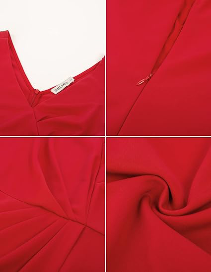 Elegancka czerwona sukienka rozmiar L - obrazek 3