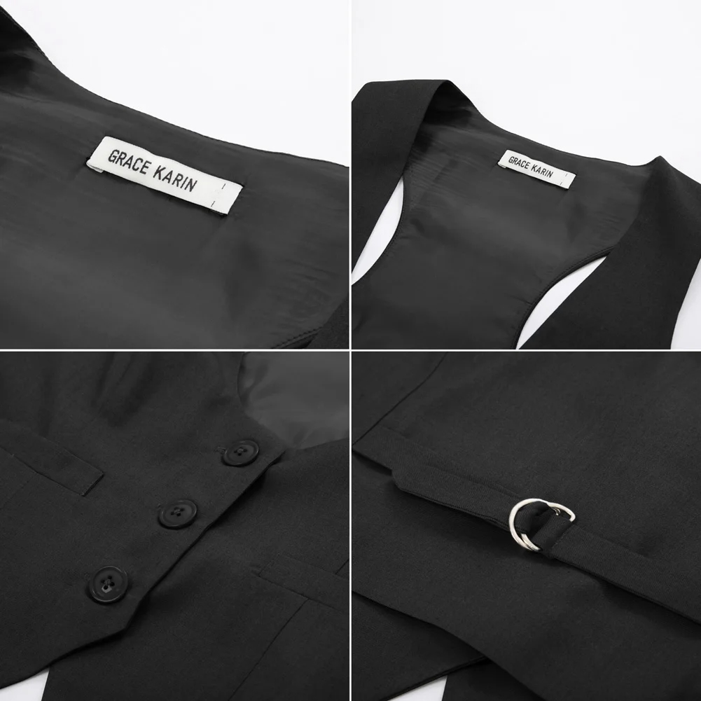 Damska kamizelka czarna rozmiar L - obrazek 3