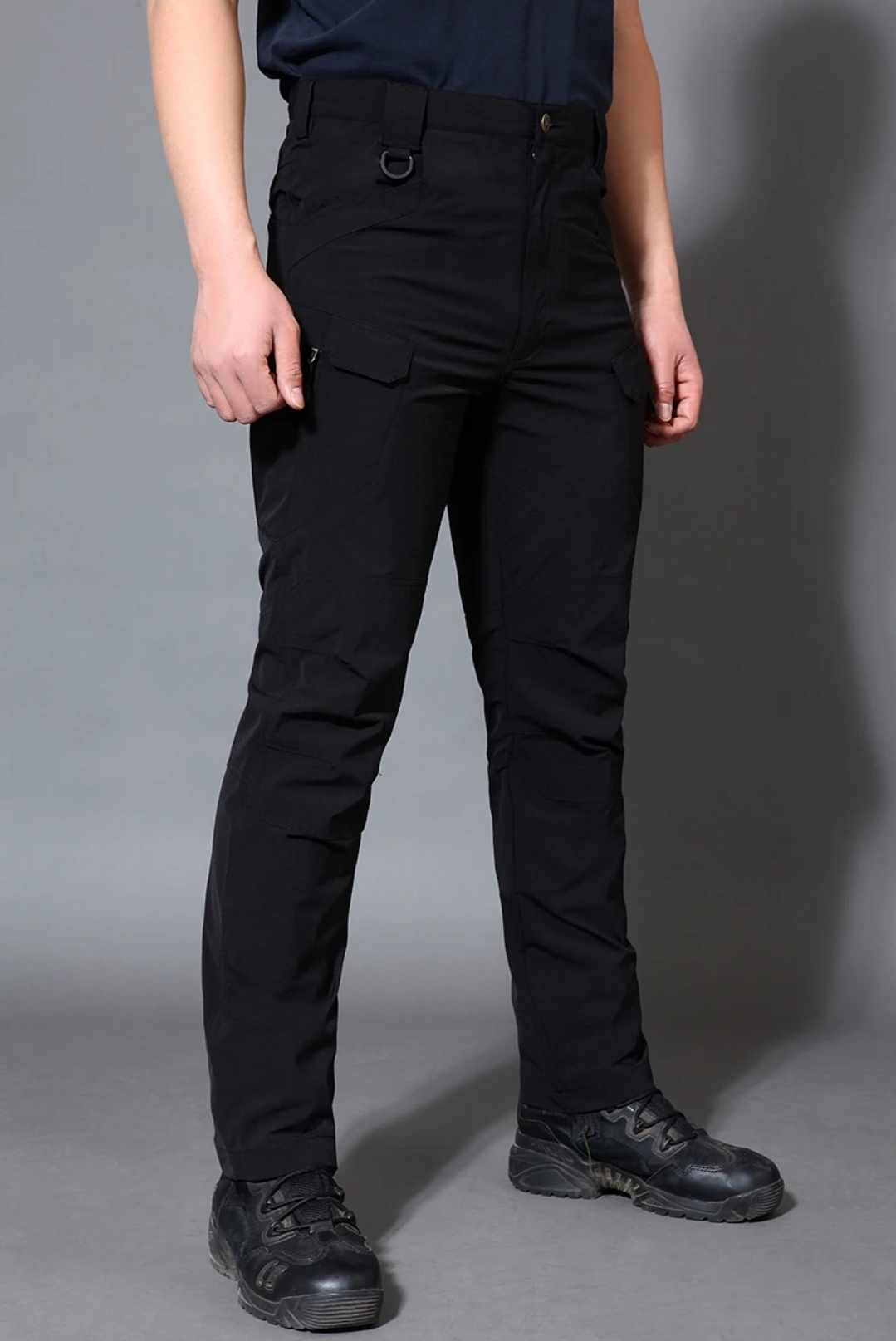 Ocieplane czarne spodnie taktyczne - obrazek 3