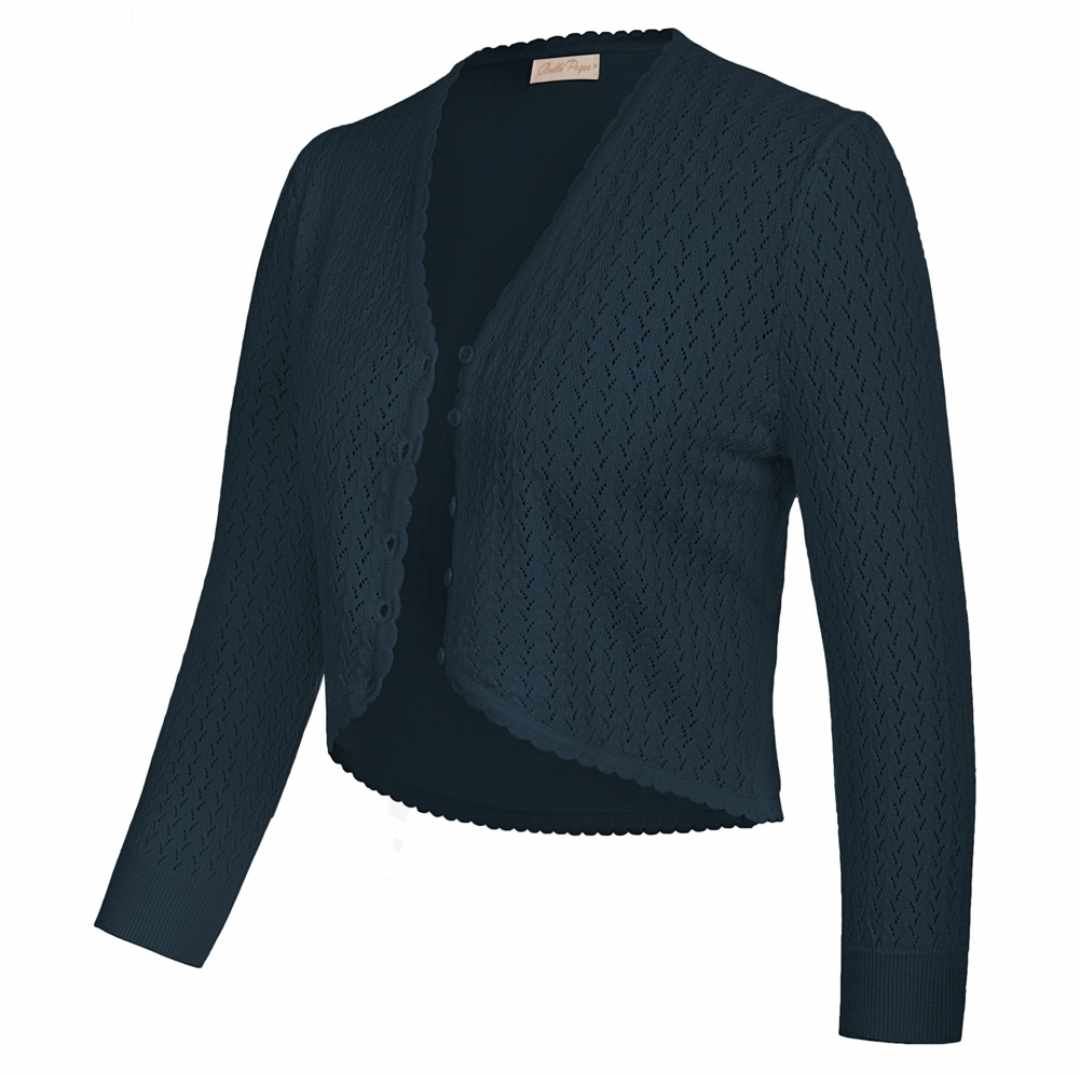 Sweter damski bolerko z 3/4 rękawem rozmiar XL - obrazek 2