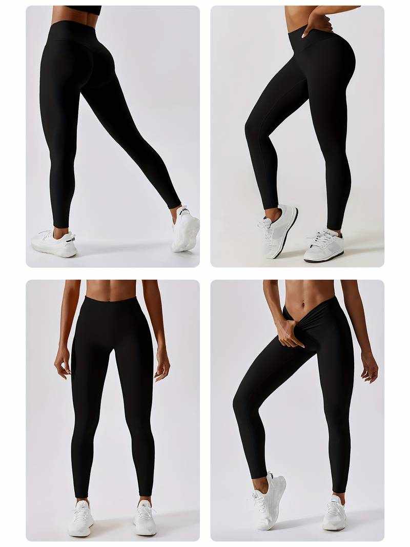 Sportowe legginsy czarne push-up S - obrazek 2