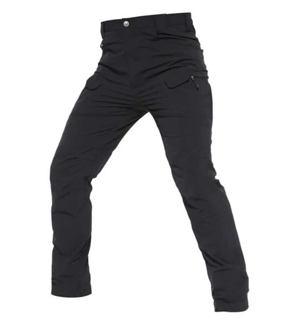 Ocieplane czarne spodnie taktyczne - obrazek 2