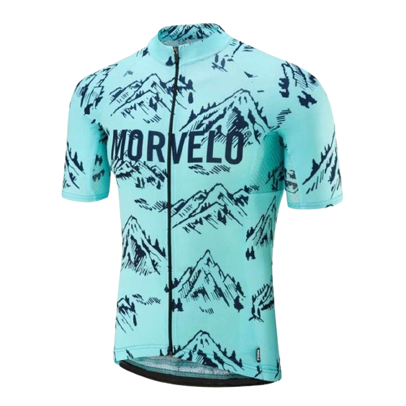 Koszulka rowerowa niebieska z krótkim rękawem