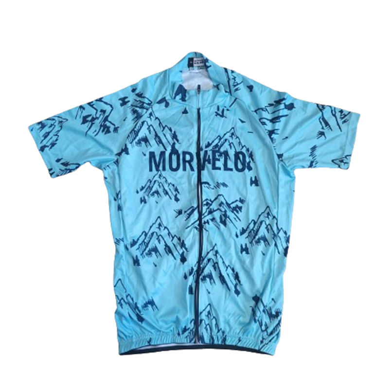 Koszulka rowerowa niebieska z krótkim rękawem - obrazek 2