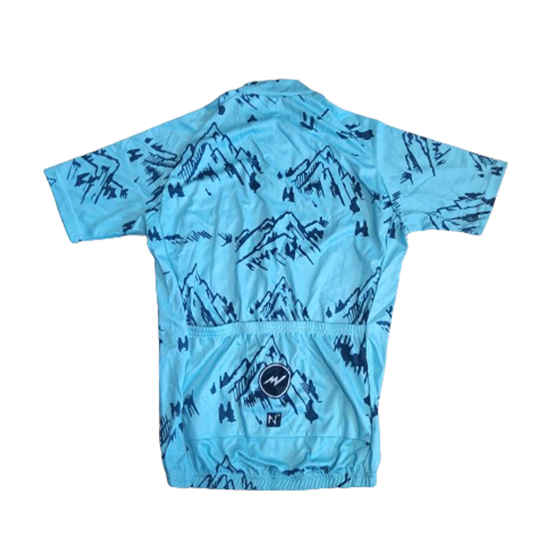 Koszulka rowerowa niebieska z krótkim rękawem - obrazek 3